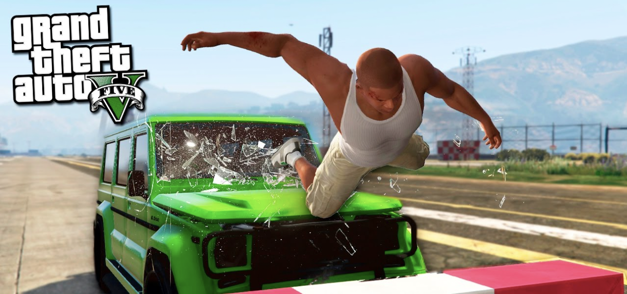 Figure 8. Flying into the windshield during braking